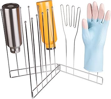 Bottle Drying Rack,Kitchen Glove Holder, Stainless Steel Gloves Drying Rack,Baby Bottle Dryer Rack,Plastic Bag Drying Rack,Rubber Glove Drying Rack for Dishwashing